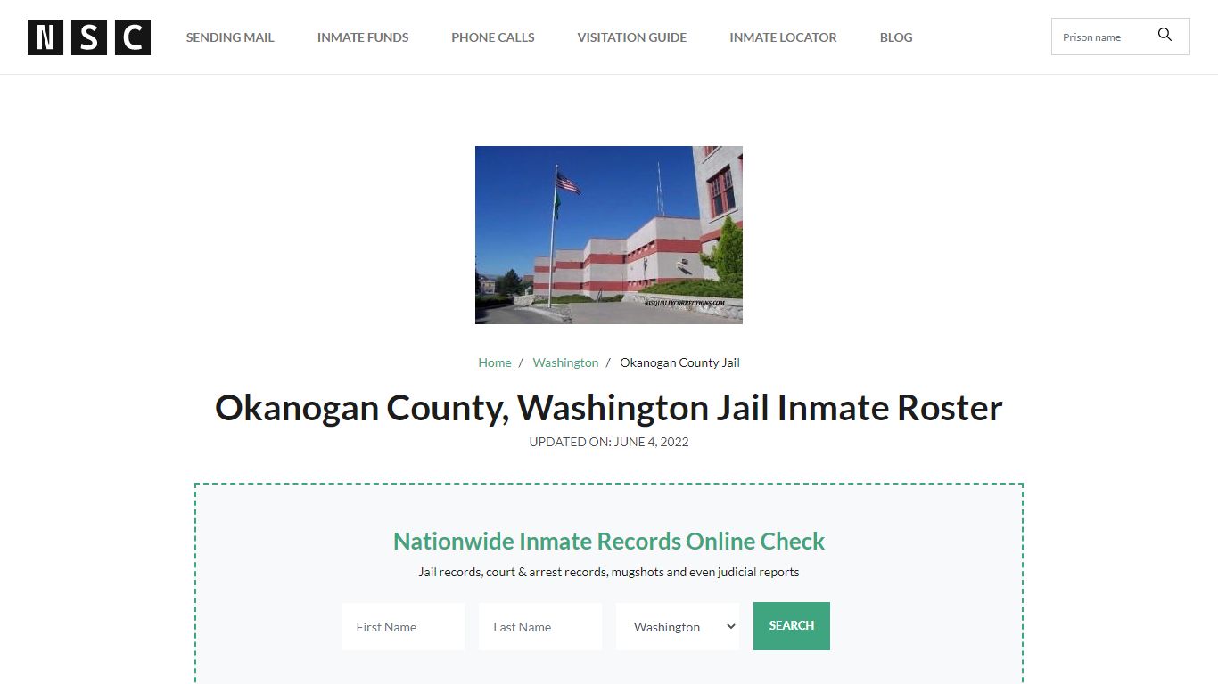 Okanogan County, Washington Jail Inmate List