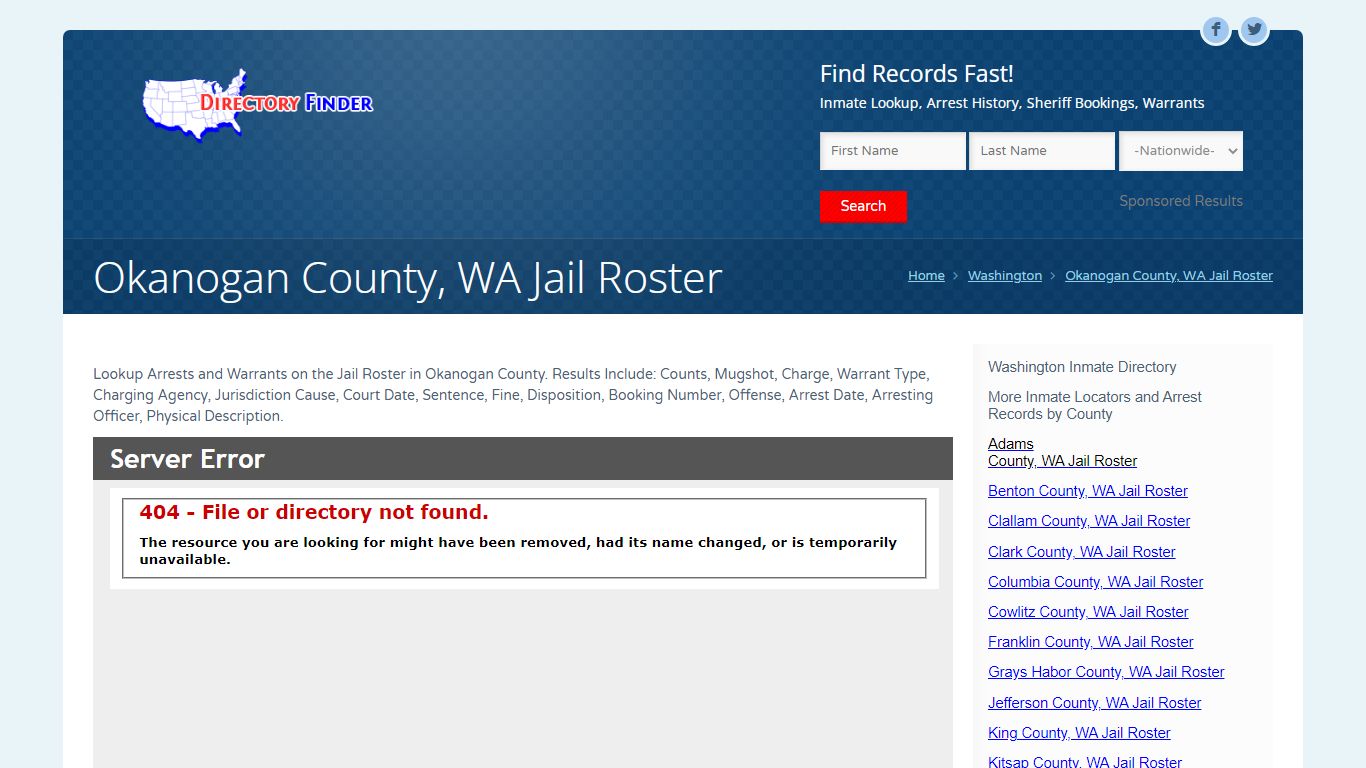 Okanogan County, WA Jail Roster | People Lookup