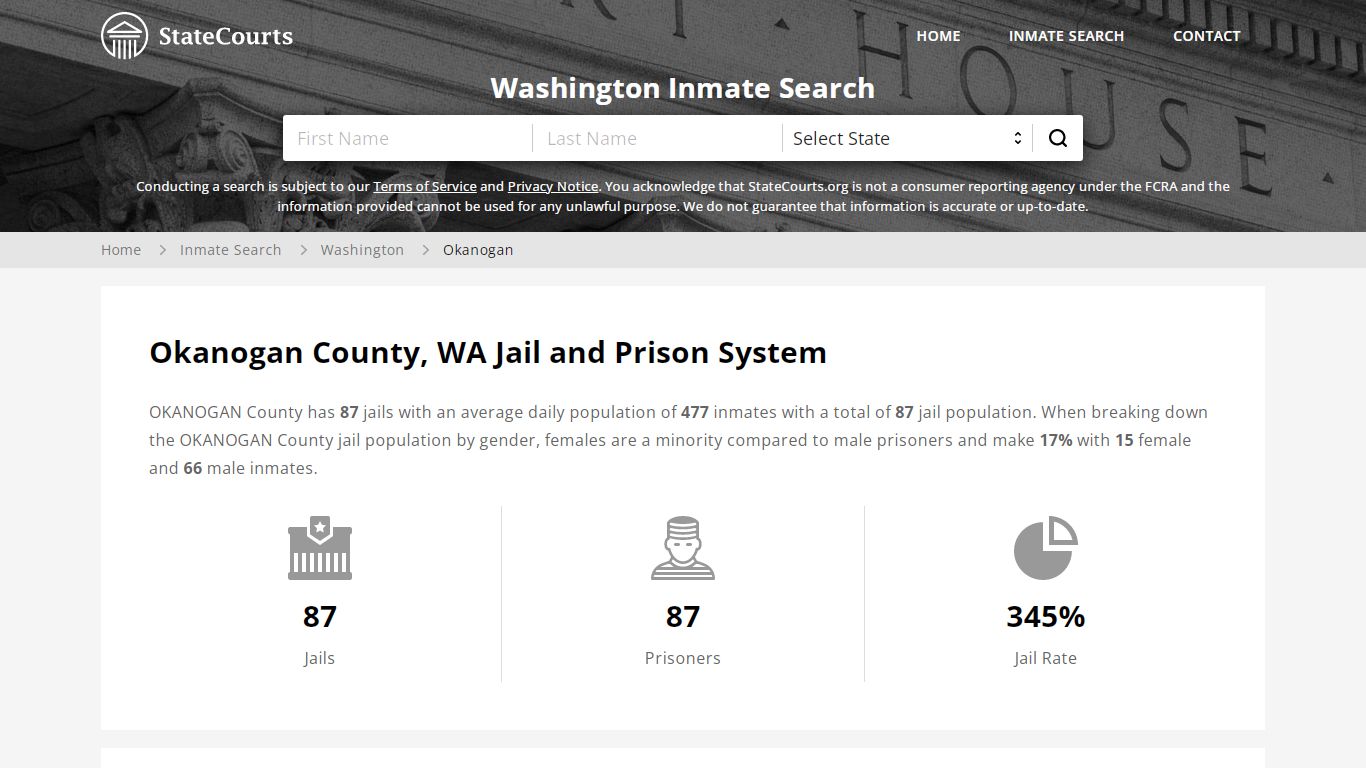 Okanogan County, WA Inmate Search - StateCourts
